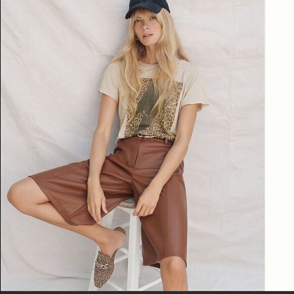 Anthropologie Avec Les Filles Davina Faux Leather Culottes-NWT - Picture 2 of 8